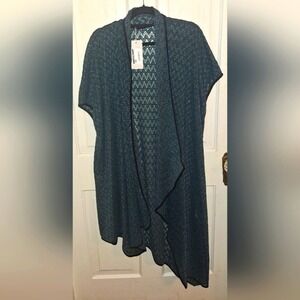 Sparkling Green Women's Size 2X Coverup Swim Long Shawl Festival Lagenlook Layer